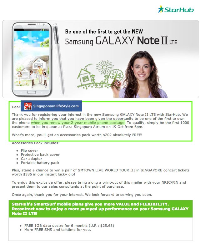 StarHub Samsung Note II LTE Launch - Eligible For Recontract StarHub Samsung Note II LTE Launch - Eligible For Recontract